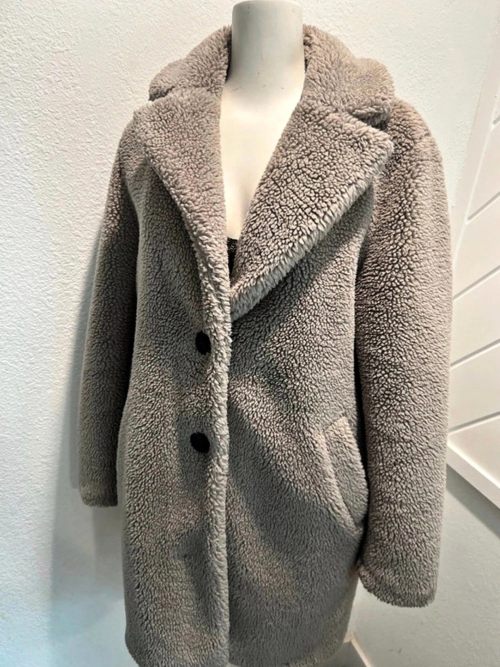 Zara Teddy Coat Gray Size XS Like New